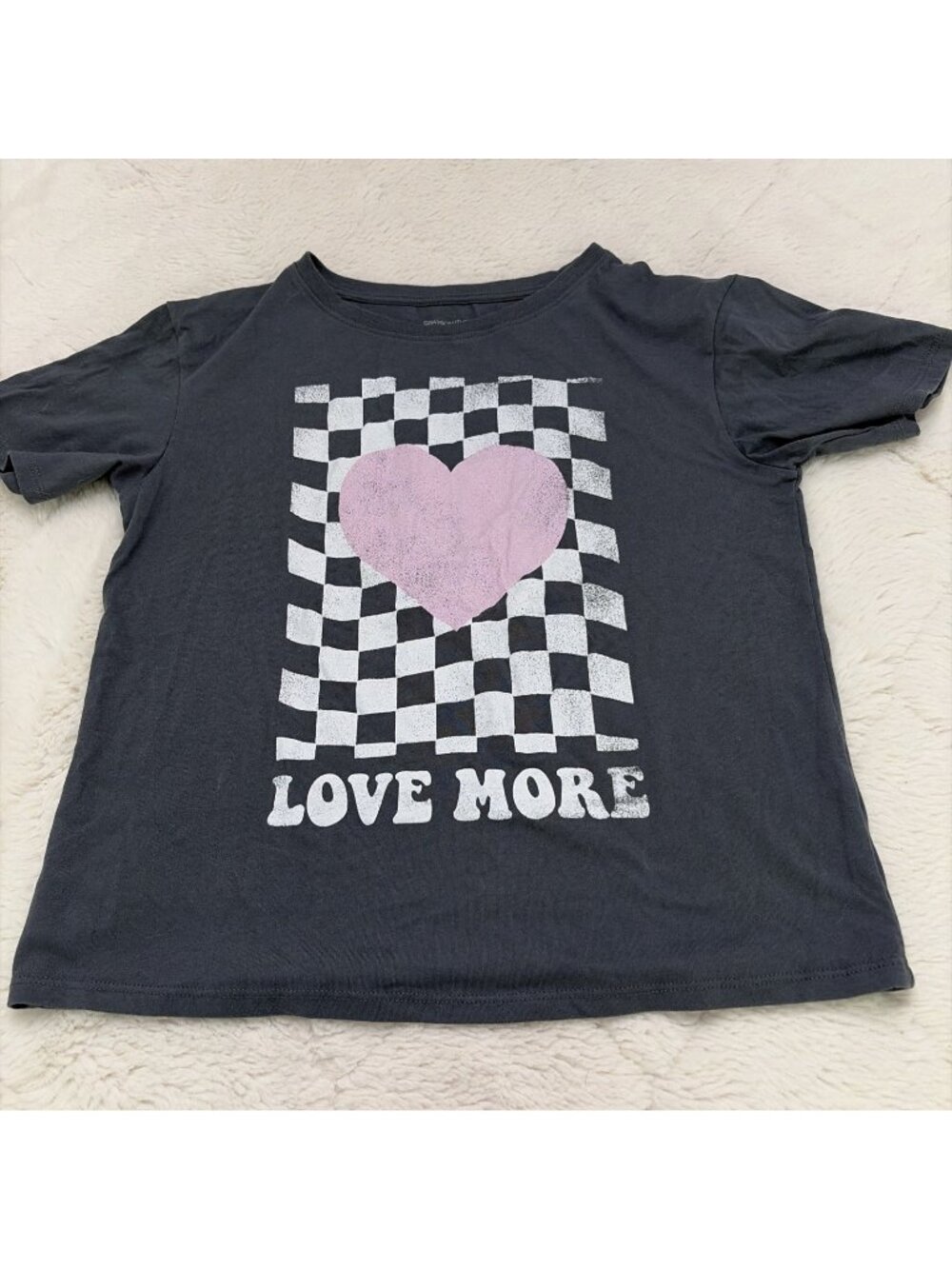 Grayson Threads Girls XL 14/16 Gray Heart Love More Tee